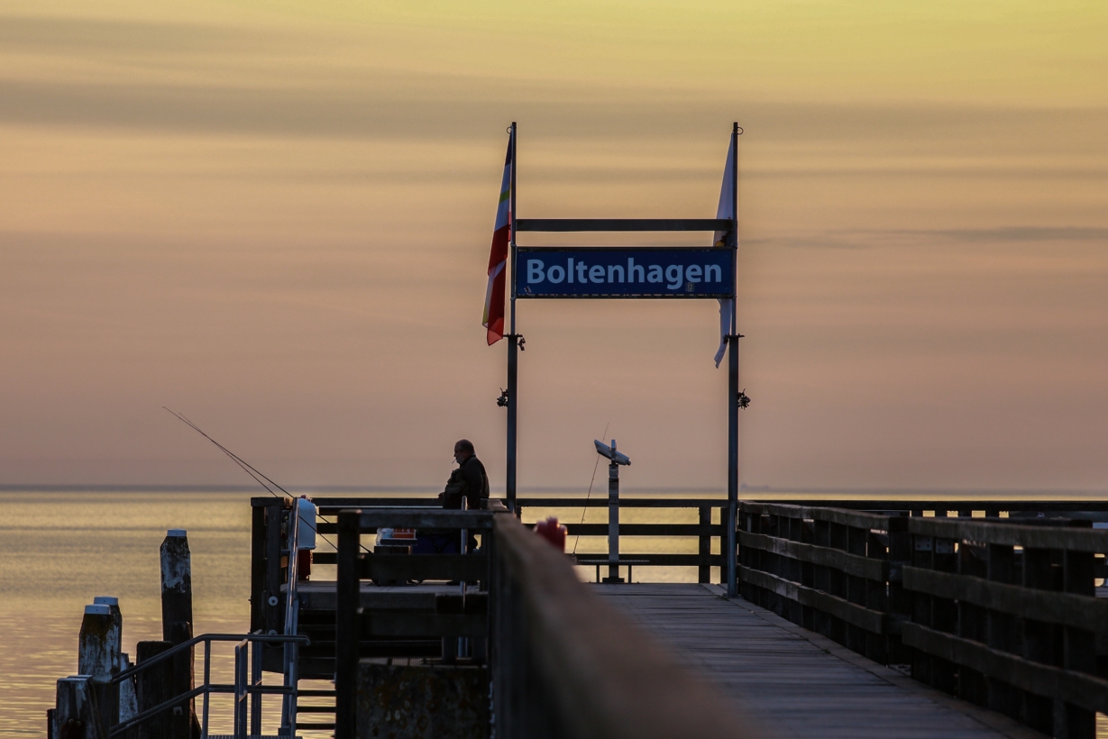 Angeln auf der Seebrücke