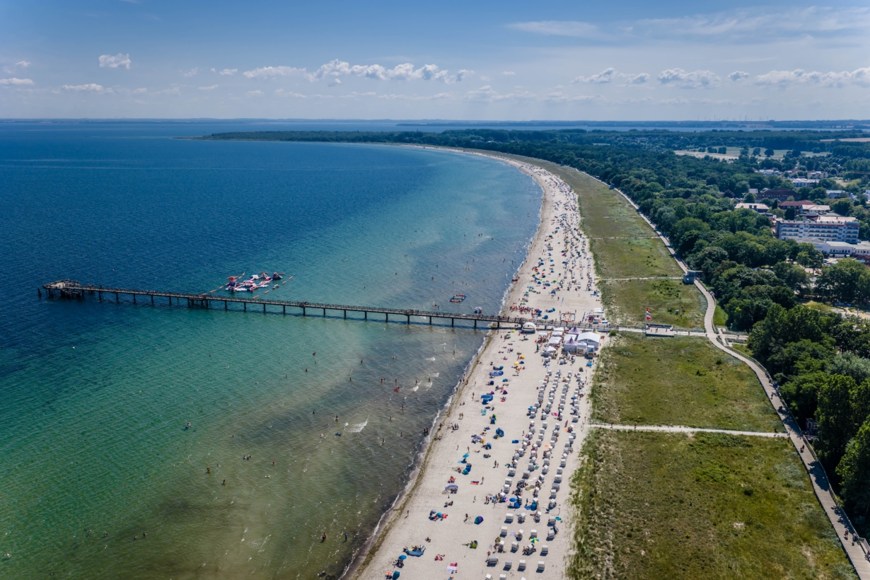 Badestrand aus der Vogelperspektive