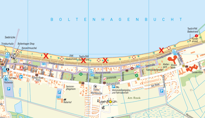 Ortsplan_volleyball © Kurverwaltung Ostseebad Boltenhagen Beachvolleyball Netze am Strand 2026