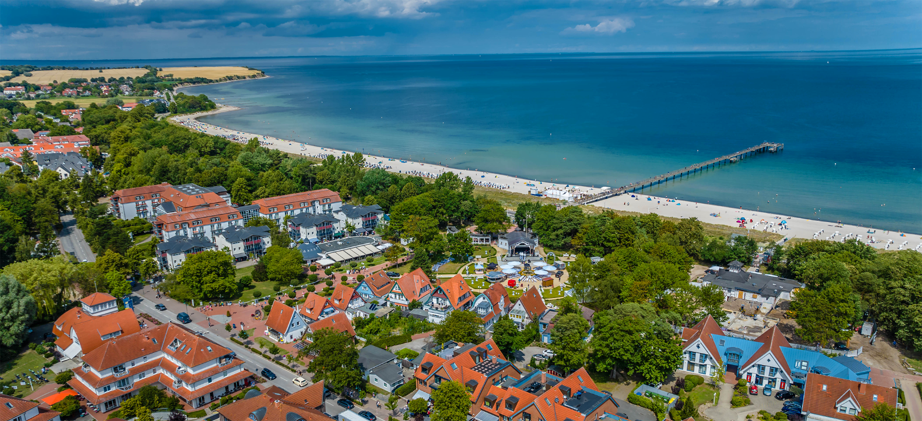 Boltenhagen von oben mit Blick aufs Meer