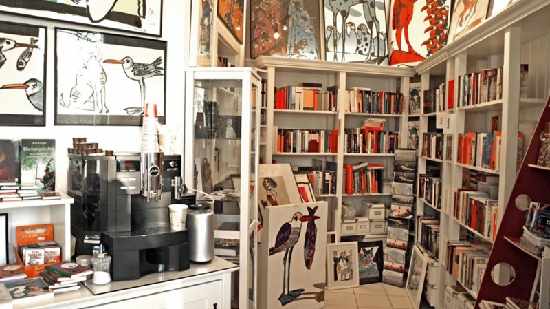 Die wohl kleinste Buchhandlung Deutschlands von Innen.