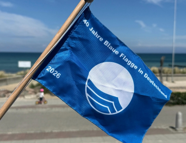 Blaue Flagge 2026 © ©Kurverwaltung Ostseebad Boltenhagen Kleine Blaue Flagge Auszeichnung 2026
